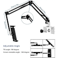 Miniatyrbilde 4 av 5: Nettbrettholder for seng, justerbar og sammenleggbar med 360 graders rotasjon for iPhone, iPad, mobiltelefon, nettbrett, Kindle Fire 1.85\"-12.8\" (Forlenget arm)