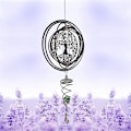Miniatyrbilde 1 av 5: 3D Metal Life Tree of Life Wind Chime med spiralskue - hengende skulptur i rustfritt stål for plen og hage