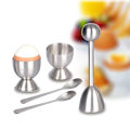 Miniatyrbilde 2 av 5: Sett med mykkokt eggseparatorholder inkluderer 2 skjeer og 2 kopper, 1 toppkutterfjerner