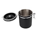Miniatyrbillede 5 af 8: 1,5L Kaffebeholder Kaffebeholder med Ske Dato Tracker Rustfrit Stål Alsidig Lufttæt Fødevareopbevaringsbeholder til Køkken Sort