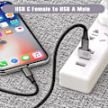 Miniatyrbild 4 av 5: USB till USB C Adapter 3-pack, Typ C Hona till USB A Hane Konverterare