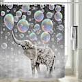 Miniatyrbillede 1 af 5: Skimmelsikker elefant-badeforhæng, stof-badeforhæng, 180x200 cm, kan maskinvaskes