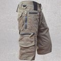 Miniatyrbillede 5 af 5: Lysegrønne 4XL Cargo Shorts med Flere Lommer og Afslappet Pasform