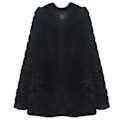 Miniatyrbillede 2 af 3: Fuzzy Sort Faux Mink Fløjl Hættejakke Frakke 3XL