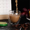 Miniatyrbilde 5 av 5: 6 stk. klare kaffekopper i dobbeltvegget glass for bar, te, melk, juice 80 ml