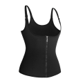 Miniatyrbilde 3 av 8: Underbust korsett for kvinner Midjetrening 2 i 1 multifunksjonell glidelås foran korsettoverdeler for treningsbryllup Cosplay Svart L