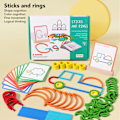 Miniatyrbillede 5 af 7: Puslespil Board Legetøj Wodden Early Education Learning Træ Geoboard Legetøj til børn Børn