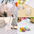 Miniatyrbillede 5 af 5: Parti med 100 hvide poser, 7 x 9 cm, organza gavepose, smykkepose, lavendelposer, bryllupsgave
