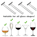 Miniatyrbild 2 av 5: 12 Tums Svart Vinglasställ Under Skåp Rostfritt Stål Glasställ Hängande Förvaring för Kök Bar Set om 2
