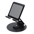 Miniatyrbillede 8 af 8: Foldbar telefonholder 360 graders rotation justerbar højde aluminium skrivebordsstativ med stabil base til bærbare computere under 17,3 tommer sort