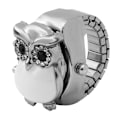 Miniatyrbillede 1 af 8: Finger Ring Watch Flip Up Cover Vintage Uglemønster Unixes Finger Quartz Watch (Hvid)
