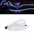 Miniatyrbillede 7 af 8: 3 meter 5V bil LED indvendig strimlys blændfri hættefod kant atmosfære omgivende belysning med USB-interface blå