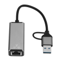 Miniatyrbillede 1 af 8: Type C til Ethernet Adapter USB A til RJ45 Netværksadapter til Notebooks Mobiltelefoner Tablets