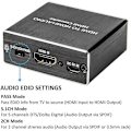 Miniatyrbilde 3 av 5: HDMI lyduttrekker 4Kx2K HDMI til HDMI Konverter SPDIF TOSLINK Optisk og 3.5mm Stereo lyd Digital til Analog 4K Adapter