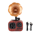 Pikkukuva 1 / 8: Retro Bluetooth-kaiutin Trumpet Flower Professional Strong Bass Portable Wood Style Stereo-kaiutin kotiinTumma puun väri