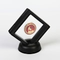 Miniatyrbillede 8 af 8: 10 stk. 3D flydende ramme display case fritstående flydende smykkeopbevaringskasse til mønter mineraler ure 3,54x3,54in sort