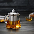 Miniatyrbillede 5 af 5: Glastekande Sæt Varmebestandig Eksplosionssikker Tekande Til Kaffebrygning 450ml