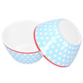 Miniatyrbillede 7 af 8: 4 stk. 6 tommer salatskål middagsserveringsskålsæt køkken imitation porcelæn middagsstel lyseblå prikker