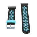 Miniatyrbillede 7 af 8: Sportsrem 2 farve åndbare silikonebånd Justerbart erstatningsarmbånd til Garmin Fenix ​​7X 6X 5X Sort Blå