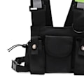 Miniatyrbilde 7 av 8: Brystsele Riggveske Streetwear Vest Walkie Talkie Radioholder Brystlomme for utendørs redning Public Security Svart med reflekterende stripe