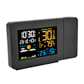 Miniatyrbild 7 av 8: Inomhus- och utomhustermometer 60 m överföringsklockprojektionsfunktion Temperaturprognos Digital hygrometer EU 100-240V