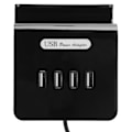 Miniatyrbild 7 av 8: 4-portars USB-hubb splitter strömadapter med telefonhållare för Android/IOS mobiltelefon bärbar dator svart