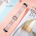 Miniatyrbillede 3 af 5: Fitbit Inspire 3 Nylon Flettet Solo Loop Sport Watch Band - Sort Pink Daisy