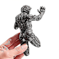 Miniatyrbillede 3 af 4: Moderne 3D Gennem Væg Figur Resin Skulptur Hjemme Ornament Statue Zekai Stil A