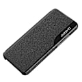 Miniatyrbilde 2 av 5: kompatibel Honor Magic 5 Lite 5g /x9a 5g PU Lær Shell Side View Vindus Stativ Deksel Telefon Cover-D Svart