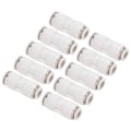 Miniatyrbillede 5 af 8: 10 stk lige reducerende konnektor Quick Release pnuematisk luftslangereduktion Rørfittings WhitePG6-4