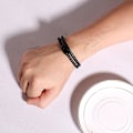 Miniatyrbillede 2 af 5: Mænds Ægte Læder Wrap Armbånd med Magnetisk Rustfrit Stål Spænde