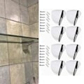 Miniatyrbillede 6 af 8: 8 stk. glas klemmeholder til rammer hylde zink legering justerbar laminat plade beslag stik