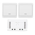 Miniatyrbillede 2 af 8: 433MHz trådløs kontakt fjernbetjening Dobbelt kontrolpanel relæsender AC85‑250V