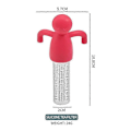Miniatyrbillede 5 af 5: 2 stk. te-infuser sæt i rustfrit stål og silikone, hængende tefilter te-infuser til løs te silikone te-infuser (lysegrå)