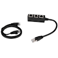 Miniatyrbilde 2 av 8: RJ45 Ethernet Adapter Kabel Forlengelsesfunksjon 1 til 3 Port Excellent Connection Splitter Adapter med 1 m kabel for hjemmet
