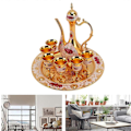 Miniatyrbilde 4 av 5: Tyrkisk Kaffesett Sink Legering Tekanne og Kopper Elegant Atmosfære