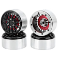 Pikkukuva 7 / 8: 2,2 tuuman Beadlock-vanteen vanteet Hub RC alumiiniseos Beadlock-vanteen navat TraxxasBlackille