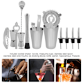 Miniatyrbillede 7 af 8: 14 stk. rustfrit cocktail shaker mixer drikker drikkeværktøj bar gave (600, 450 ml)