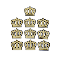 Miniatyrbillede 1 af 8: 10 stk. kronebroderede patches til at skjule pletter eller skader - gyldne DIY-kroner til tøj, håndtasker, hatte og bukser