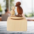 Miniatyrbilde 4 av 8: Søt dyr, utskåret musikkboks i bøk, håndverk, musikkleketøy, gaver til hjemmet (#1)
