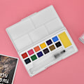 Miniatyrbillede 4 af 8: Solid Pigment Børne Udendørs Skitse Maleri Bærbart Pigment Kit Kunst Tilbehør 12 Farver