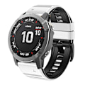 Miniatyrbillede 4 af 5: Garmin Tactix Delta/Enduro silikoneurrem - Horisontale striber Hvid Sort