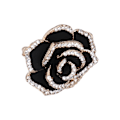Miniatyrbillede 2 af 8: Kameliabrosche - Elegant og udsøgt broche med rhinsten til kvinder, tøj, silkeskærf, dekoration, gave, sort