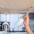 Miniatyrbilde 4 av 4: Rustfritt stål dobbeltrad vinglassholder - 35cm