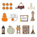 Miniatyrbild 1 av 5: Höst Thanksgiving Pumpa Lönnlöv Lastbil Skylt Träskylt