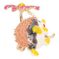 Miniatyrbild 5 av 8: Daisy Hedgehog broschnål Söt moderiktig emalj Daisy djurbrosch för dejting Svart Lila