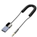 Miniatyrbilde 2 av 8: Bluetooth 5.0-mottaker med mikrofon, automatisk tilkobling, håndfri samtale, Bluetooth-sendermottaker for bil