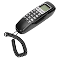 Miniatyrbilde 4 av 8: Ledningstelefon med omringing, LCD-skjerm, liten kablet fasttelefon for hjemmekontor, svart