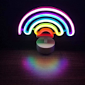 Miniatyrbild 1 av 5: 1 st Regnbåge neonskylt med bas, USB- eller batteridriven, för sovrum, lekrum, bar, festdekoration