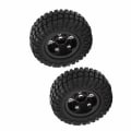 Miniatyrbilde 8 av 8: 2PCS Aluminium Felger Dekk Sett for Axial SCX24 AXI00001 1/24 RC Crawler Bil Oppgraderingsdeler Svart
